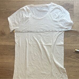 J. Crew White T-Shirt with Gold Star and Anchor Pattern